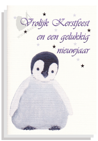 Kerstkaart kleine pinguin